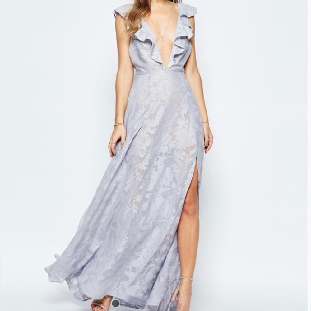 Women’s TJD Beautiful Ruffled Pale Lavender Dress